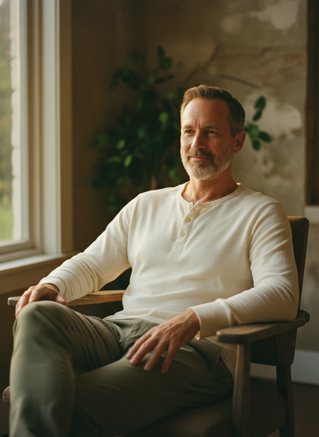 A confident man cared for at Vida's men's care in Burke, VA